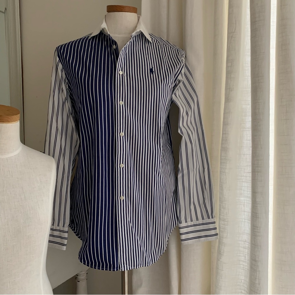 New Polo Ralph Lauren Blue Stripe Button Up Shirt